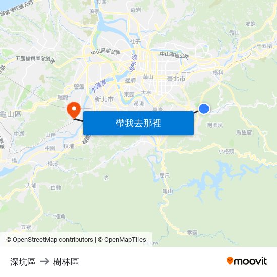 深坑區 to 樹林區 map