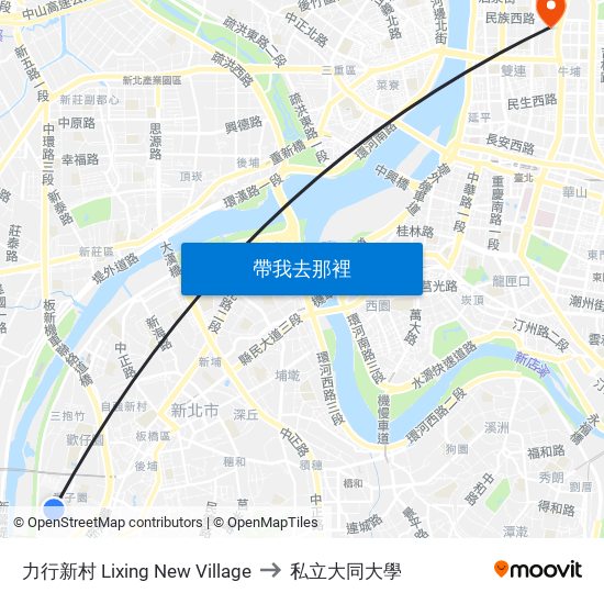 力行新村 Lixing New Village to 私立大同大學 map