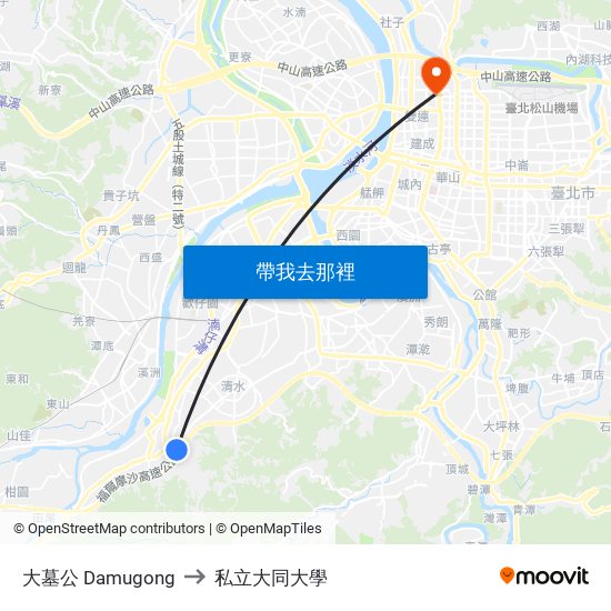 大墓公 Damugong to 私立大同大學 map