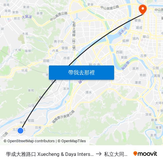 學成大雅路口 Xuecheng & Daya Intersection to 私立大同大學 map