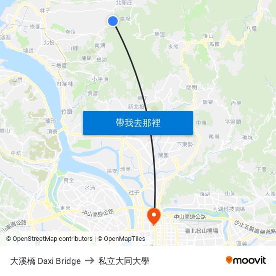 大溪橋 Daxi Bridge to 私立大同大學 map