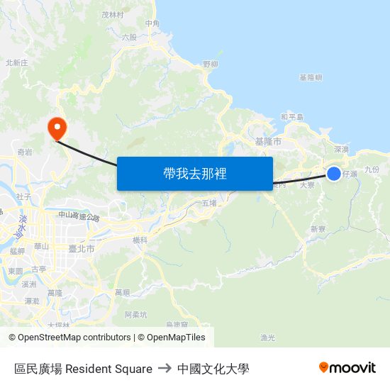 區民廣場 Resident Square to 中國文化大學 map