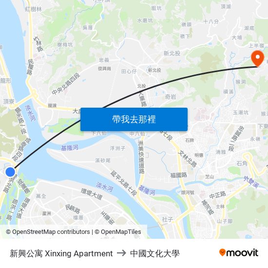 新興公寓 Xinxing Apartment to 中國文化大學 map