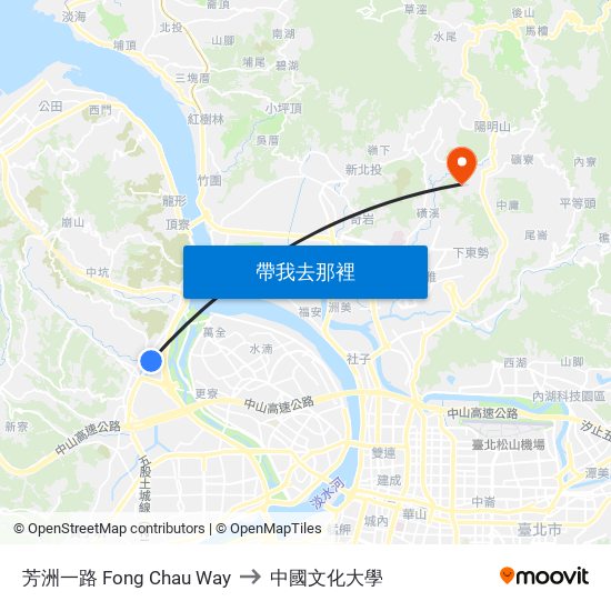 芳洲一路 Fong Chau Way to 中國文化大學 map