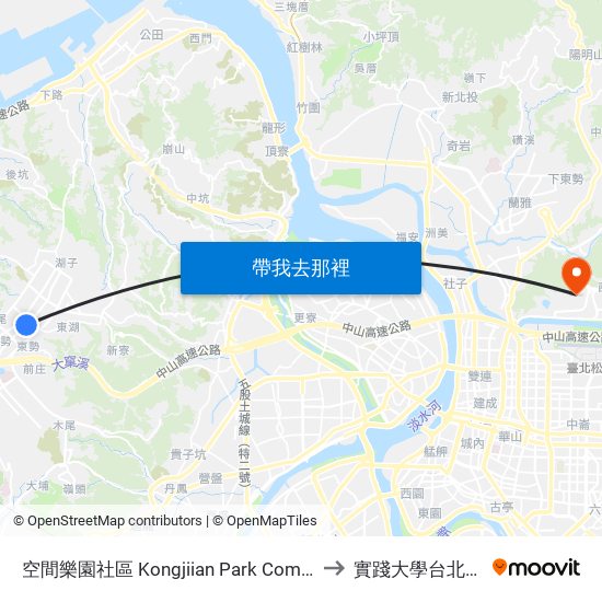 空間樂園社區 Kongjiian Park Community to 實踐大學台北校區 map