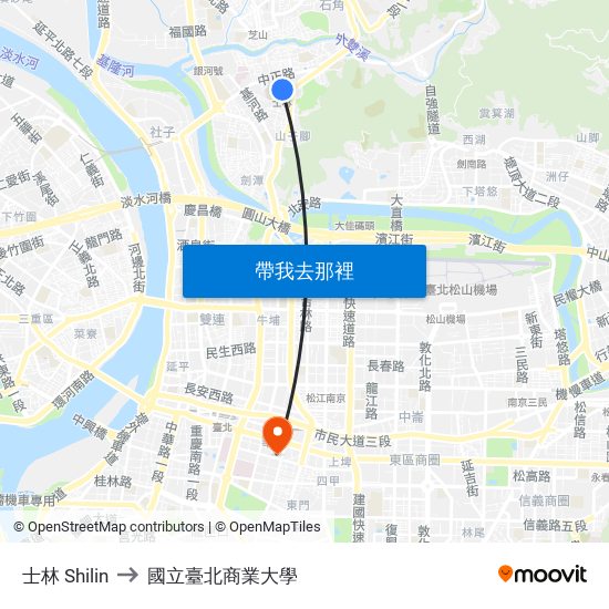 士林 Shilin to 國立臺北商業大學 map