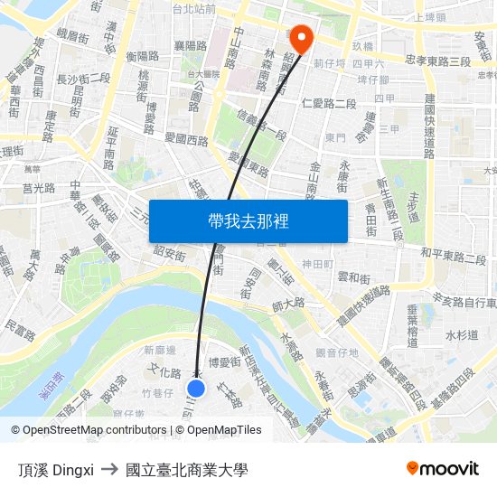 頂溪 Dingxi to 國立臺北商業大學 map