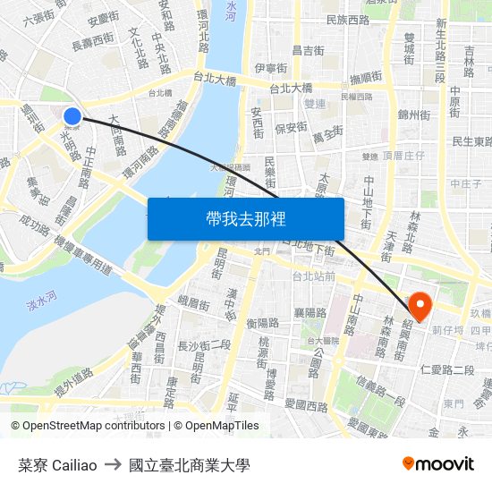 菜寮 Cailiao to 國立臺北商業大學 map