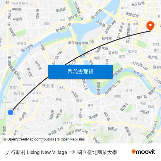 力行新村 Lixing New Village to 國立臺北商業大學 map