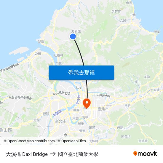 大溪橋 Daxi Bridge to 國立臺北商業大學 map