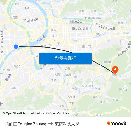 頭前庄 Touqian Zhuang to 東南科技大學 map
