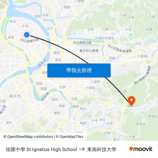 徐匯中學 St.Ignatius High School to 東南科技大學 map