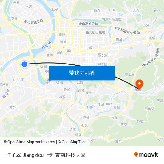 江子翠 Jiangzicui to 東南科技大學 map