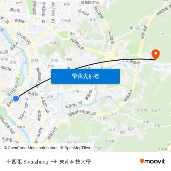 十四張 Shisizhang to 東南科技大學 map