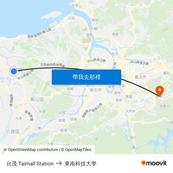 台茂 Taimall Station to 東南科技大學 map