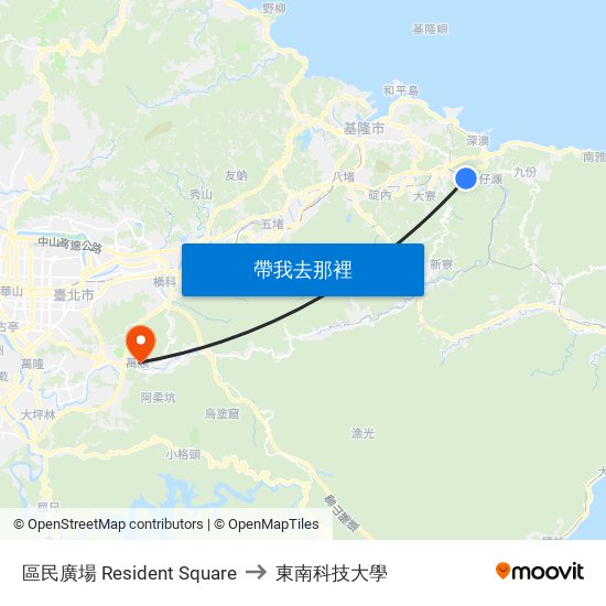 區民廣場 Resident Square to 東南科技大學 map