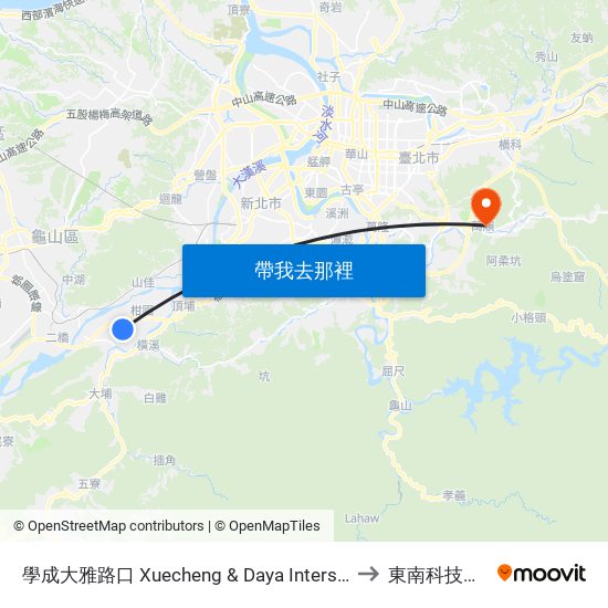 學成大雅路口 Xuecheng & Daya Intersection to 東南科技大學 map