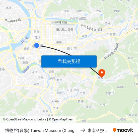 博物館(襄陽) Taiwan Museum (Xiangyang) to 東南科技大學 map