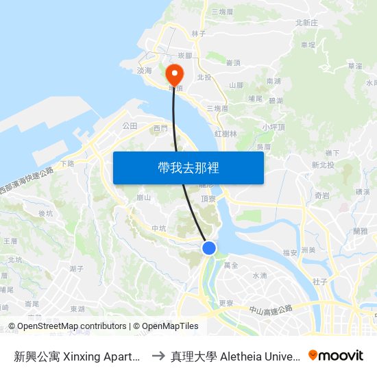 新興公寓 Xinxing Apartment to 真理大學 Aletheia University map