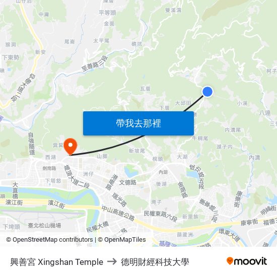 興善宮 Xingshan Temple to 德明財經科技大學 map