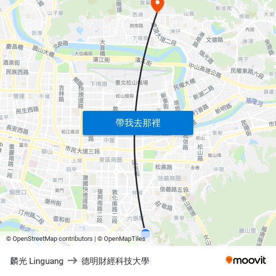 麟光 Linguang to 德明財經科技大學 map