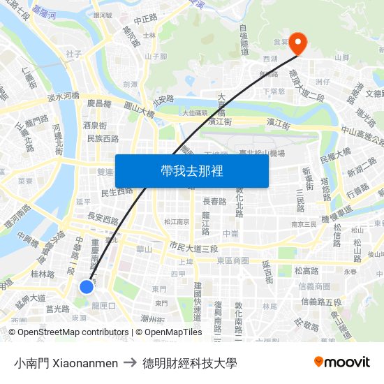 小南門 Xiaonanmen to 德明財經科技大學 map