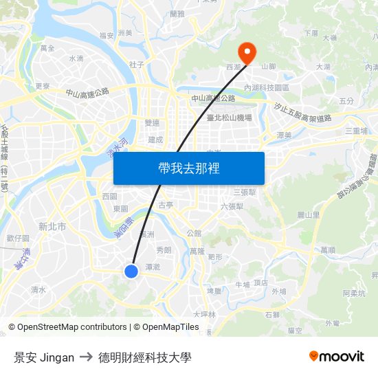 景安 Jingan to 德明財經科技大學 map