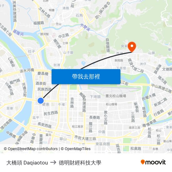 大橋頭 Daqiaotou to 德明財經科技大學 map