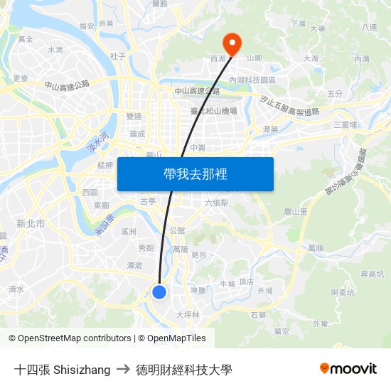 十四張 Shisizhang to 德明財經科技大學 map