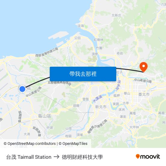 台茂 Taimall Station to 德明財經科技大學 map