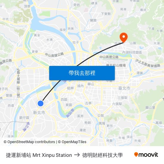 捷運新埔站 Mrt Xinpu Station to 德明財經科技大學 map