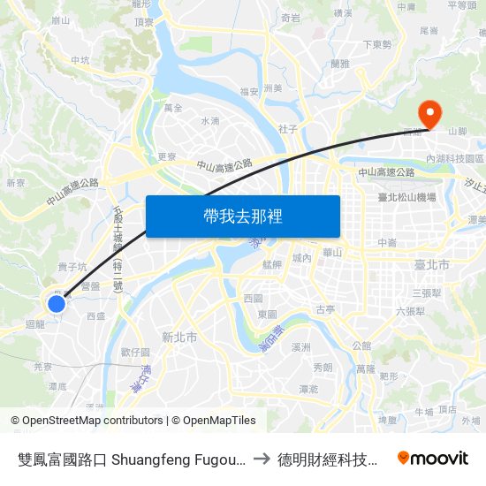 雙鳳富國路口 Shuangfeng Fugou Rd. to 德明財經科技大學 map
