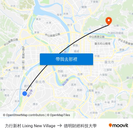 力行新村 Lixing New Village to 德明財經科技大學 map