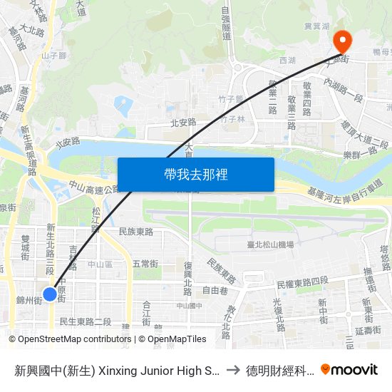 新興國中(新生) Xinxing Junior High School (Xinsheng) to 德明財經科技大學 map