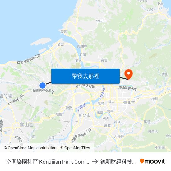 空間樂園社區 Kongjiian Park Community to 德明財經科技大學 map