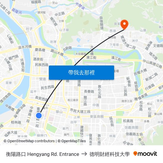 衡陽路口 Hengyang Rd. Entrance to 德明財經科技大學 map