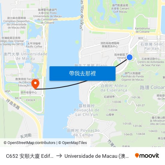 C652 安順大廈 Edifício on Son to Universidade de Macau (澳門大學) Campus map