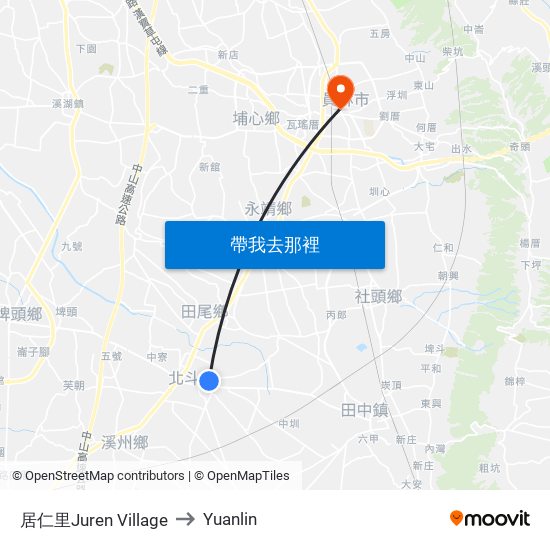 居仁里Juren Village to Yuanlin map