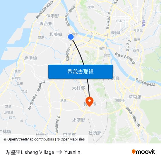 犁盛里Lisheng Village to Yuanlin map
