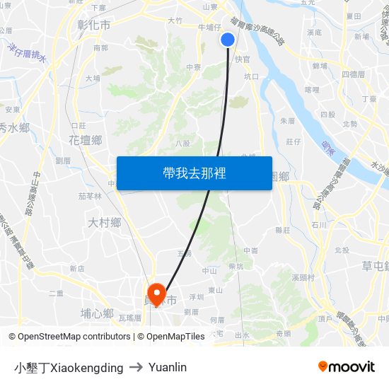 小墾丁Xiaokengding to Yuanlin map
