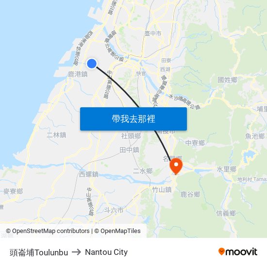 頭崙埔Toulunbu to Nantou City map