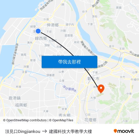 頂見口Dingjiankou to 建國科技大學教學大樓 map