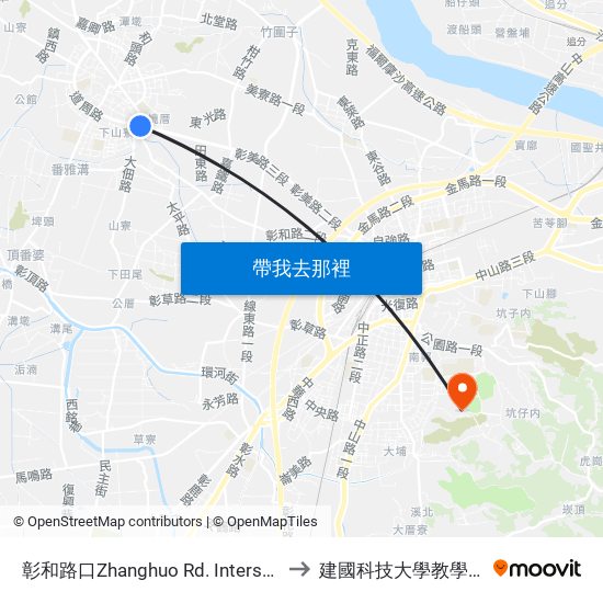 彰和路口Zhanghuo Rd. Intersection to 建國科技大學教學大樓 map