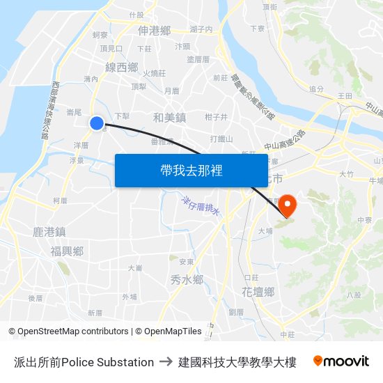 派出所前Police Substation to 建國科技大學教學大樓 map