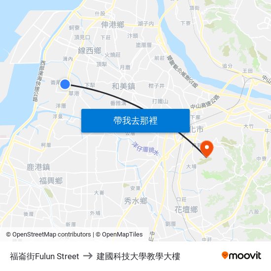 福崙街Fulun Street to 建國科技大學教學大樓 map
