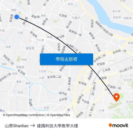 山寮Shanliao to 建國科技大學教學大樓 map