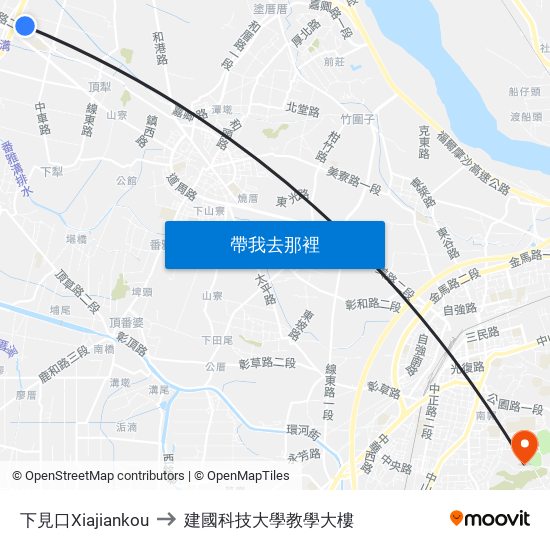 下見口Xiajiankou to 建國科技大學教學大樓 map