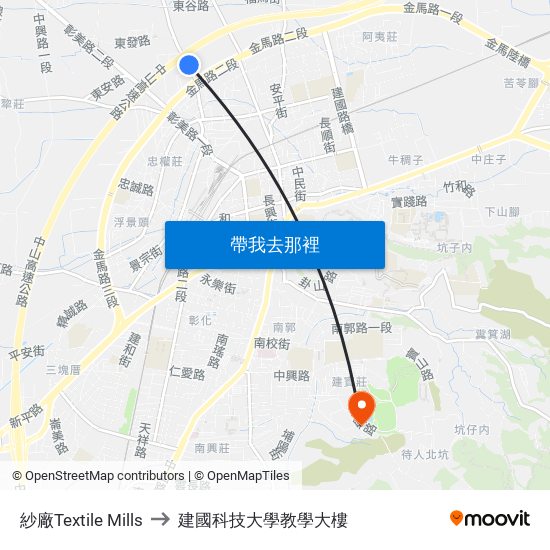 紗廠Textile Mills to 建國科技大學教學大樓 map