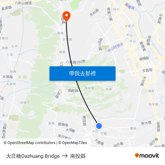 大庄橋Dazhuang Bridge to 南投縣 map