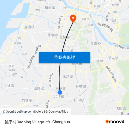 饒平村Raoping Village to Changhua map